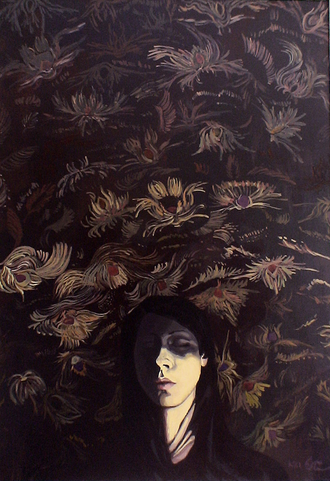 Self Portrait With Flowers